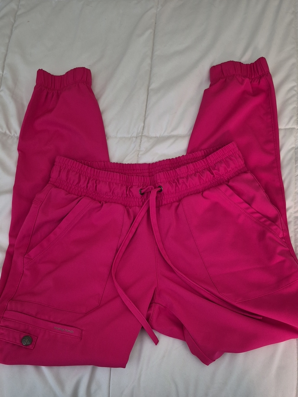 healing hands Bright Hot Pink Elastic-Waist Joggers Xs